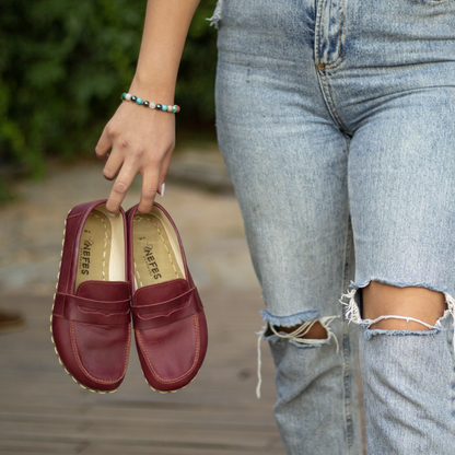 Earthing Barefoot Shoes Crazy Burgundy Women's