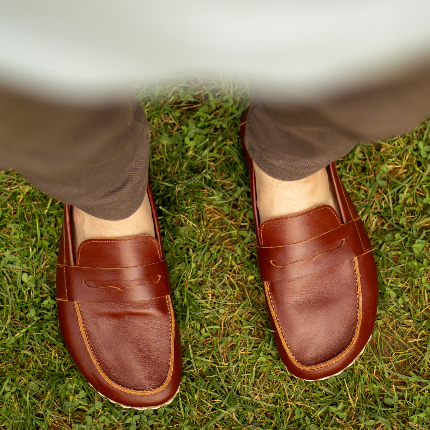 Men's Leather Earthing Barefoot Shoes Tornado Brown