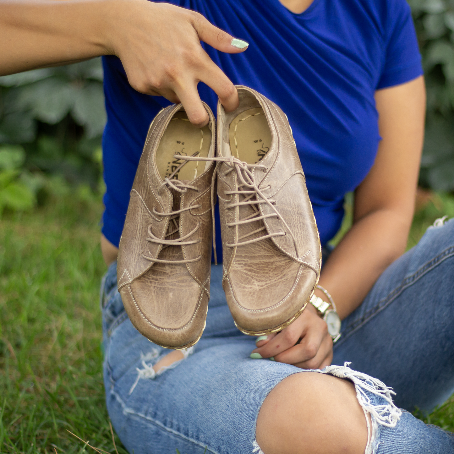 Handmade Women's Visionary Leather Barefoot Sneakers