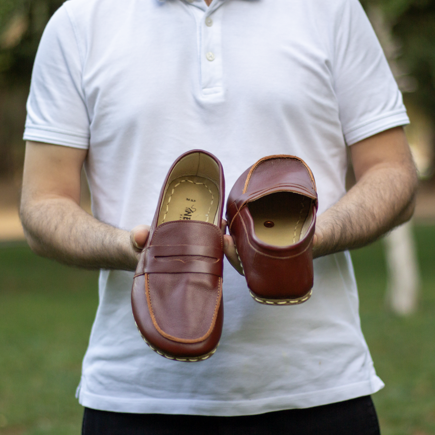 Men's Leather Earthing Barefoot Shoes Tornado Brown