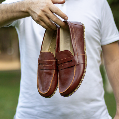 Men's Leather Earthing Barefoot Shoes Tornado Brown