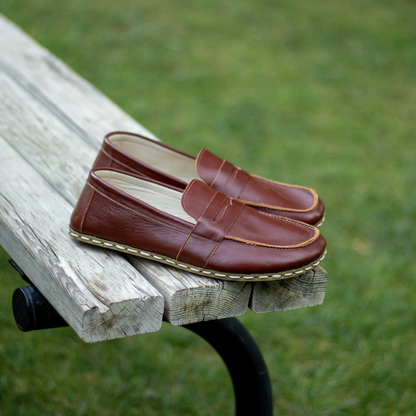 Men's Leather Earthing Barefoot Shoes Tornado Brown