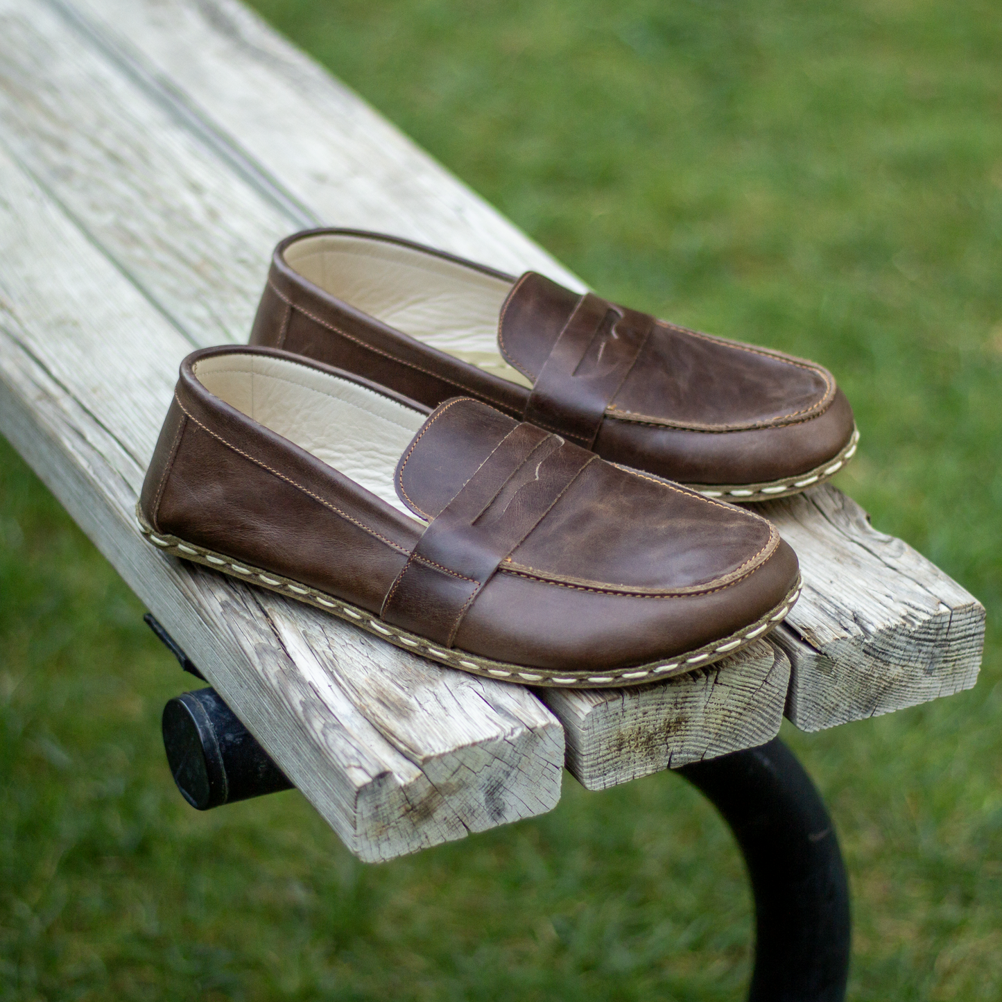 Men's Leather Earthing Barefoot Shoes Crazy Classic Brown