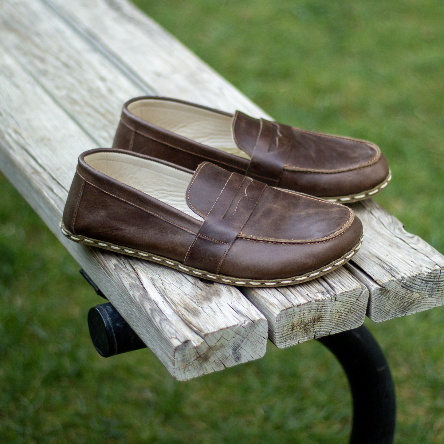 Men's Leather Earthing Barefoot Shoes Crazy Classic Brown