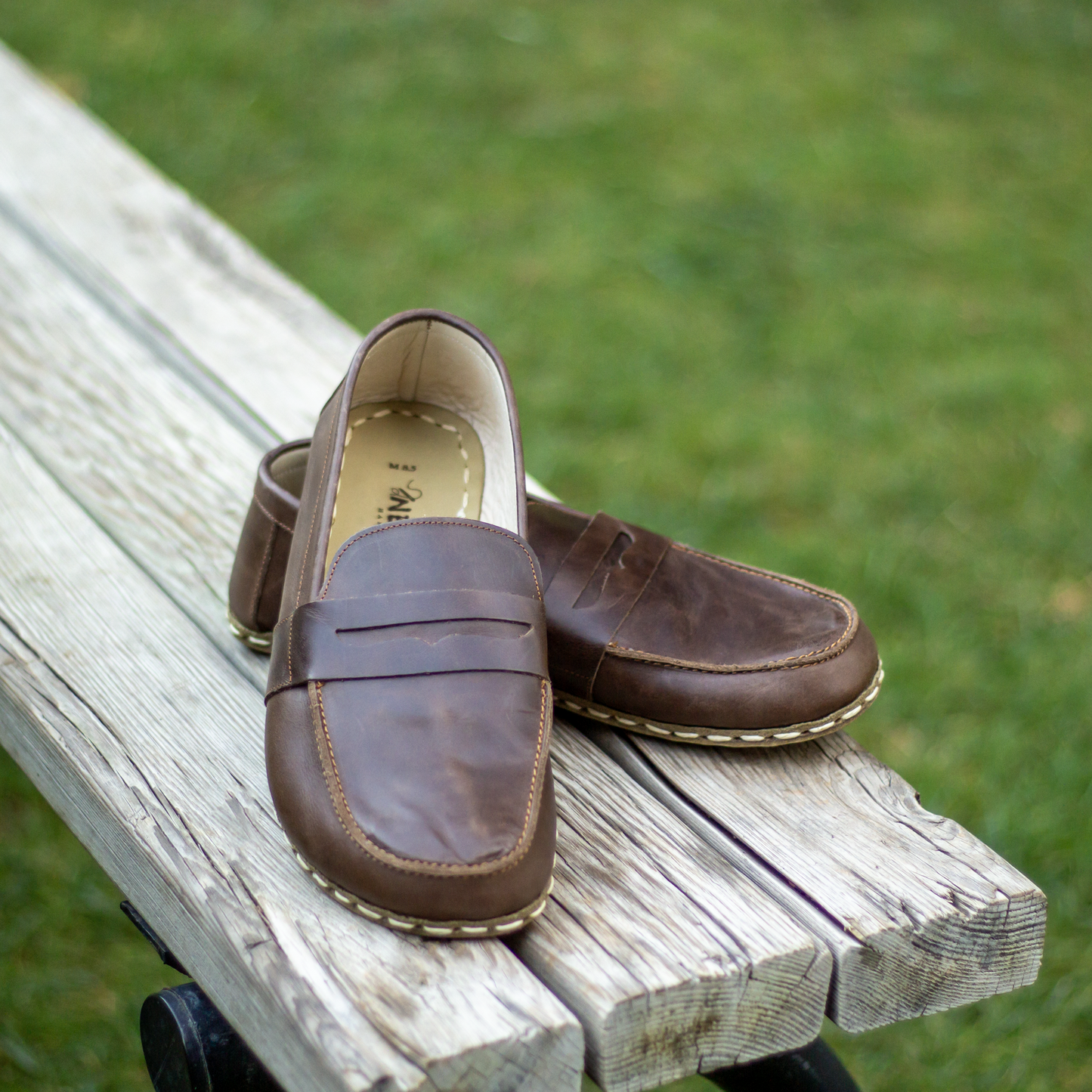 Men's Leather Earthing Barefoot Shoes Crazy Classic Brown