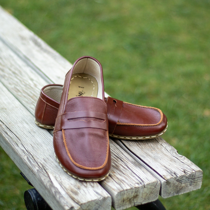 Men's Leather Earthing Barefoot Shoes Tornado Brown