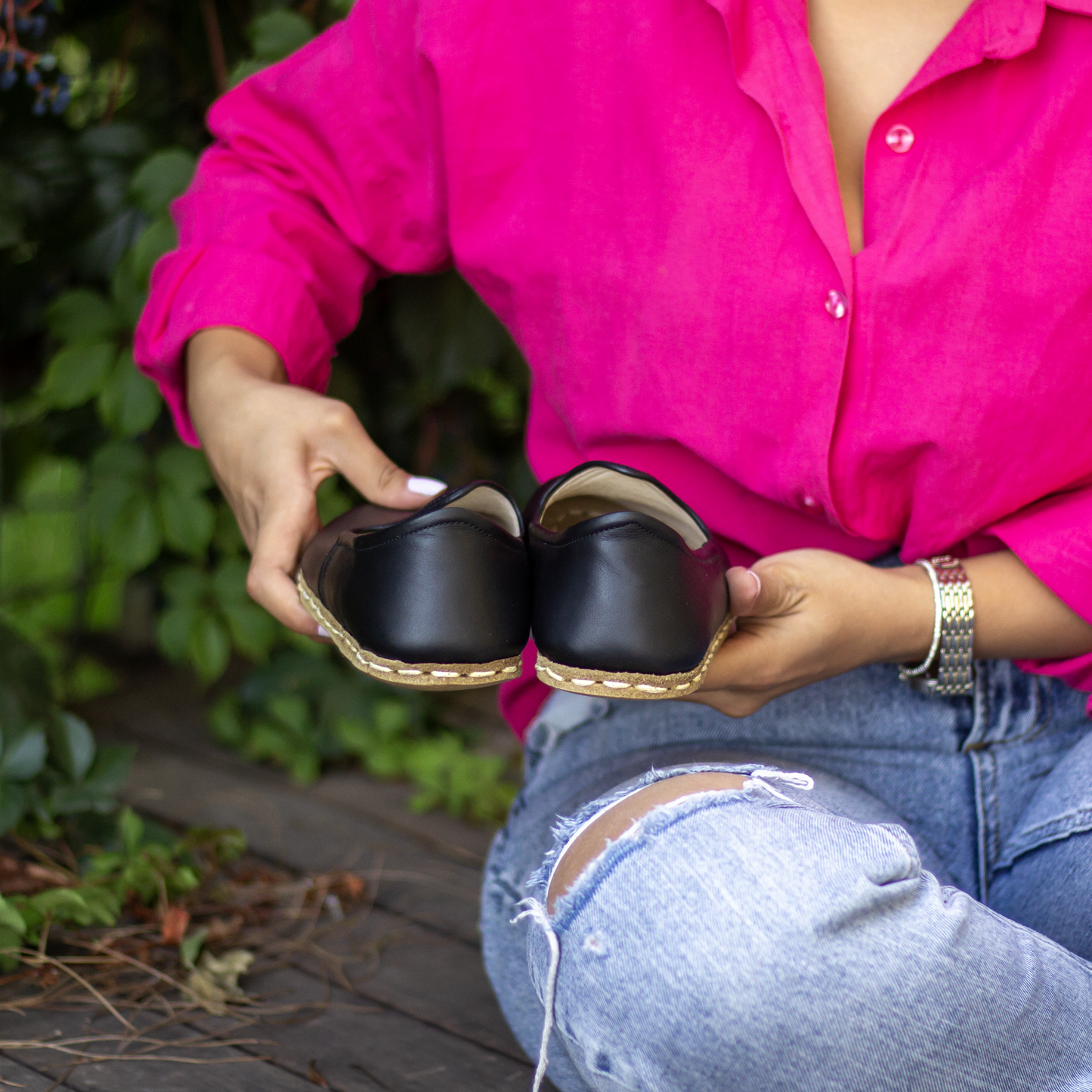 Barefoot Earthing Black Shoes With Copper, For Women's