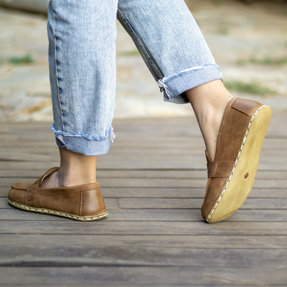 Earthing Barefoot Shoes Matte Brown Women's