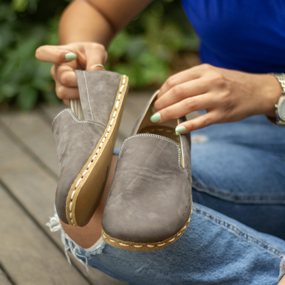 Handmade Women's Barefoot Shoes - Nubuck Gray