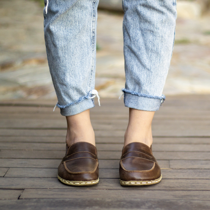 Earthing Barefoot Shoes Crazy Classic Brown Women's