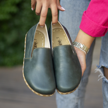 Handmade Women's Barefoot Shoes - Toledo Green