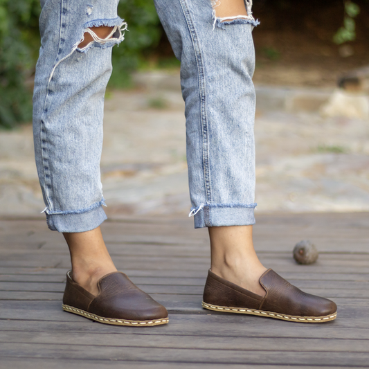 Handmade Barefoot Shoes Women's  - Crazy Classic Brown