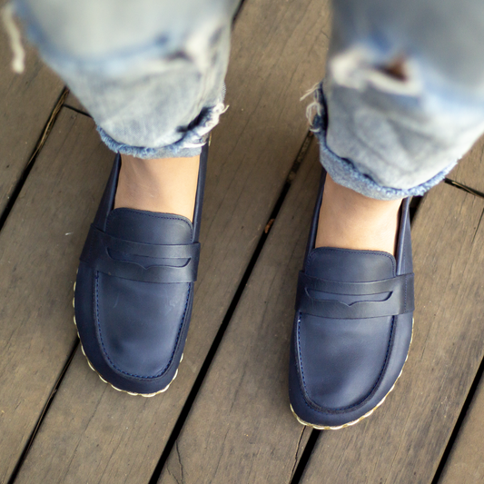 Earthing Barefoot Shoes Crazy Navy Blue Women's