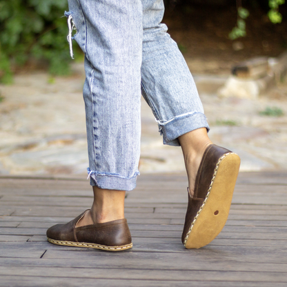 Handmade Barefoot Shoes Women's  - Crazy Classic Brown