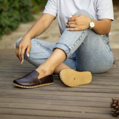 Handmade Women's Barefoot Shoes - Bitter Brown