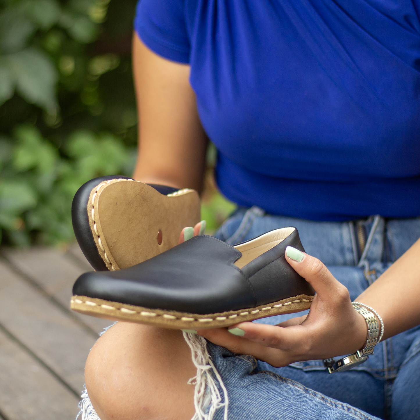 Handmade Earthing Women's Barefoot Shoes - Black