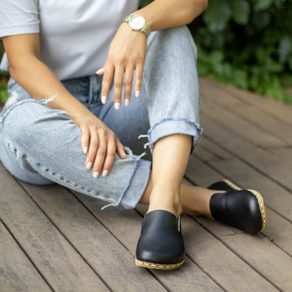 Handmade Earthing Women's Barefoot Shoes - Black