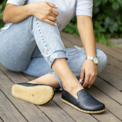 Handmade Earthing Women's Barefoot Shoes - Black