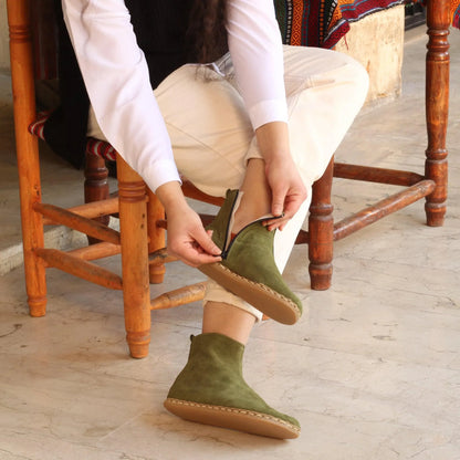 Ankle Barefoot Boots for Women Green