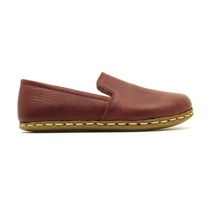 Barefoot Burgundy Leather Women's Shoes "Modern Style"