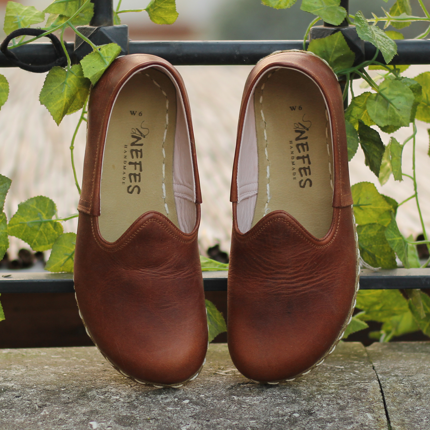 Barefoot Crazy New Brown Leather Shoes: Handmade