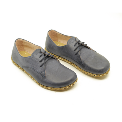 Barefoot Leather Mens Shoes Navy Blue Lace-up