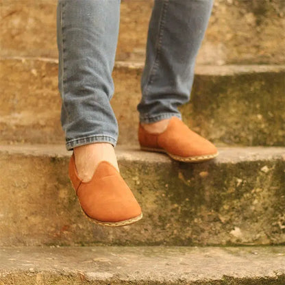 Men's Barefoot Shoes Nubuck Orange