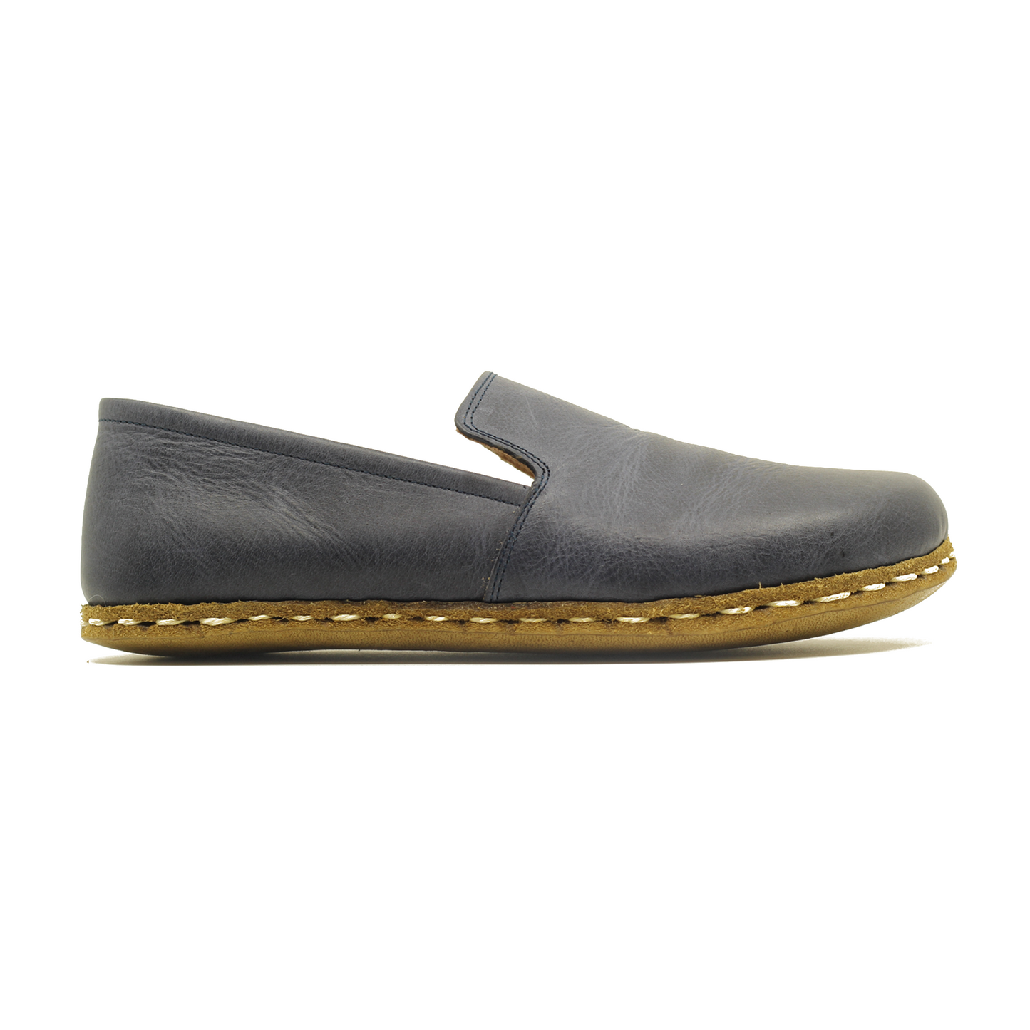 Barefoot Navy Blue Leather Women's Shoes "Modern Style"