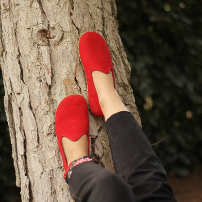 Barefoot Nubuck Red Shoes Women's