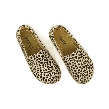 Handmade Women's Barefoot Shoes - Leopard Print