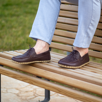 Bitter Brown Men's Leather Earthing Barefoot Shoes