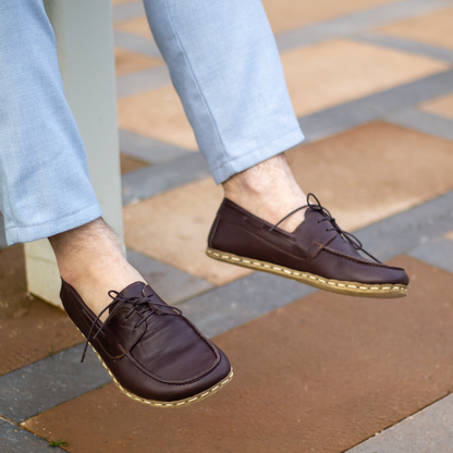 Bitter Brown Men's Leather Earthing Barefoot Shoes