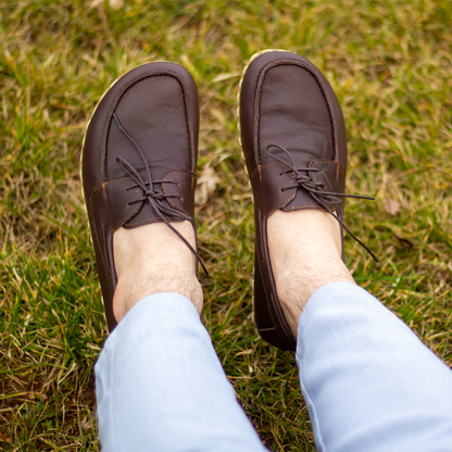 Bitter Brown Men's Leather Earthing Barefoot Shoes