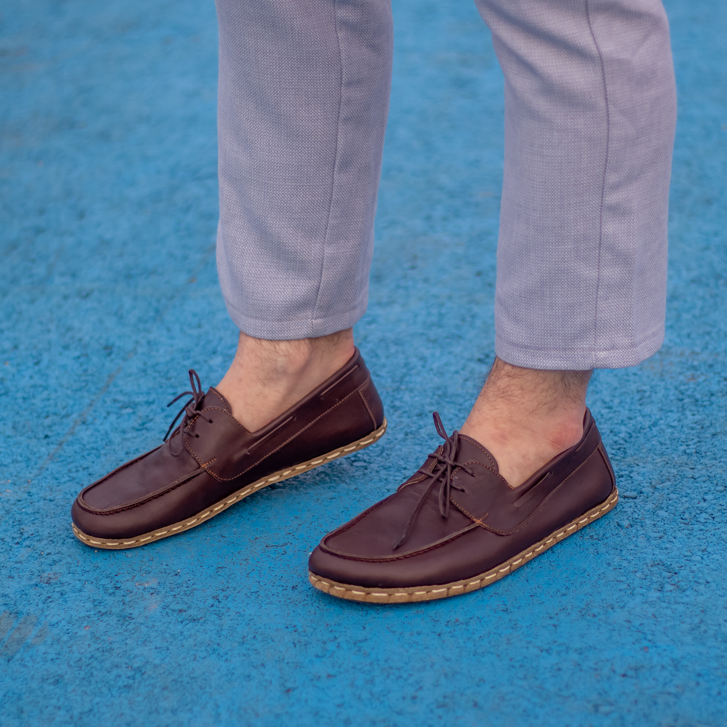 Bitter Brown Men's Leather Earthing Barefoot Shoes