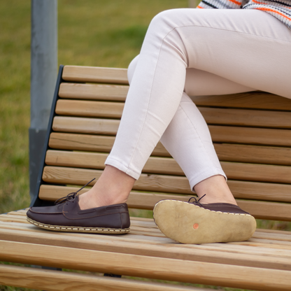 Bitter Brown Women's Leather Earthing Barefoot Shoes