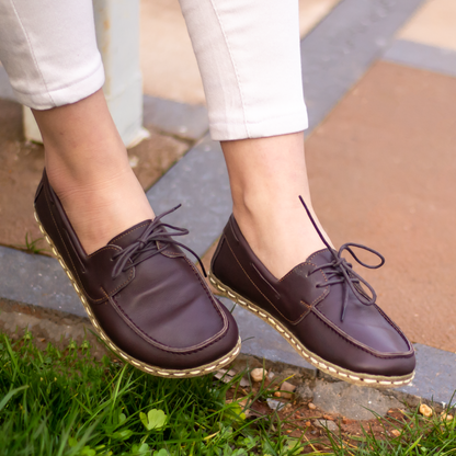 Bitter Brown Women's Leather Earthing Barefoot Shoes