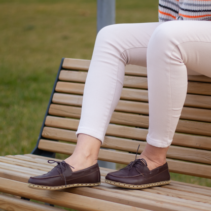 Bitter Brown Women's Leather Earthing Barefoot Shoes