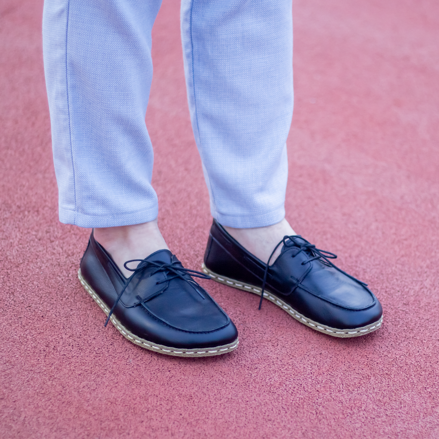 Black Men's Leather Earthing Barefoot Shoes