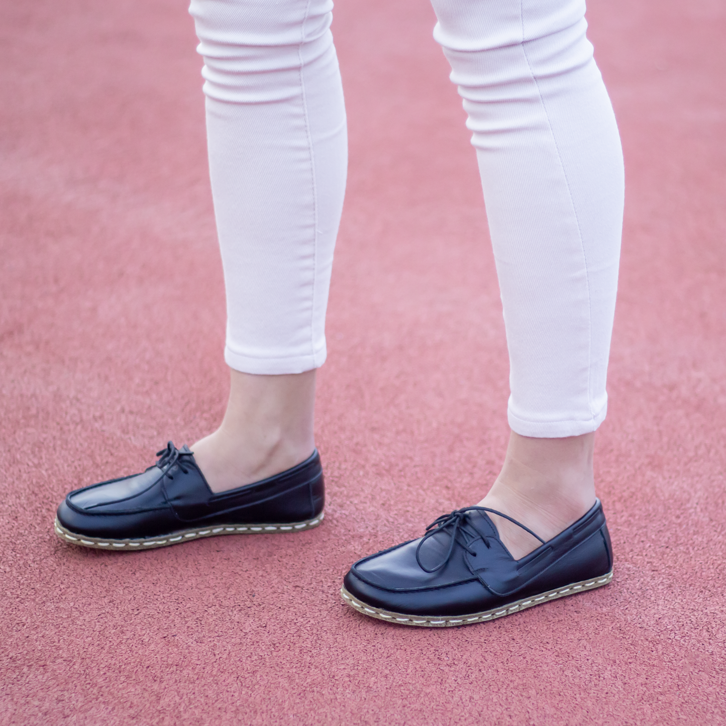 Black Women's Leather Earthing Barefoot Shoes