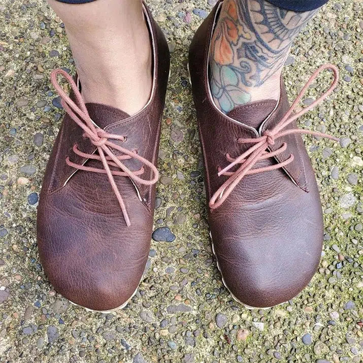 Oxford Style Lace-up Brown Women's Shoes