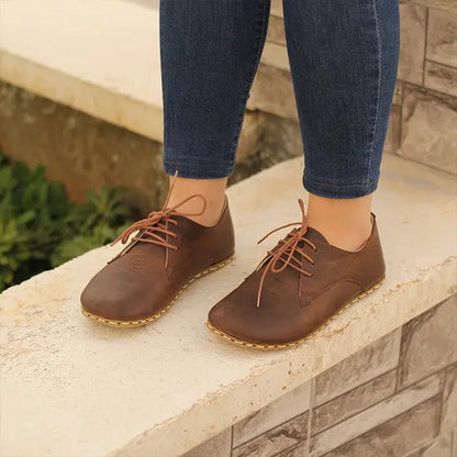 Oxford Style Lace-up Brown Women's Shoes