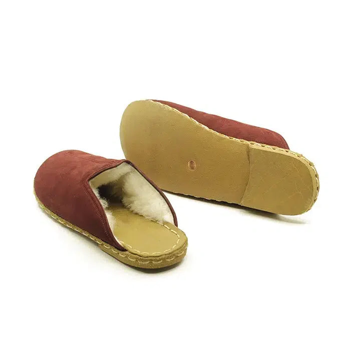 Men's Sheepskin Slippers Burgundy