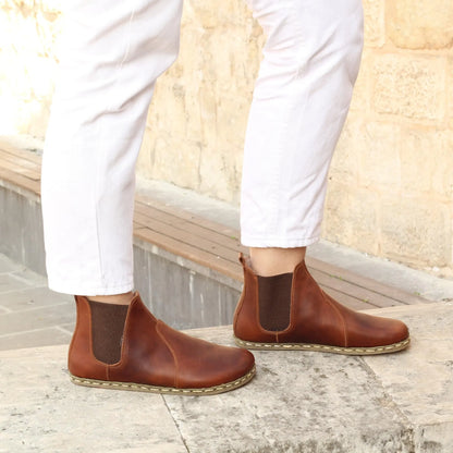 Chelsea Boots Handmade Brown Barefoot Women's