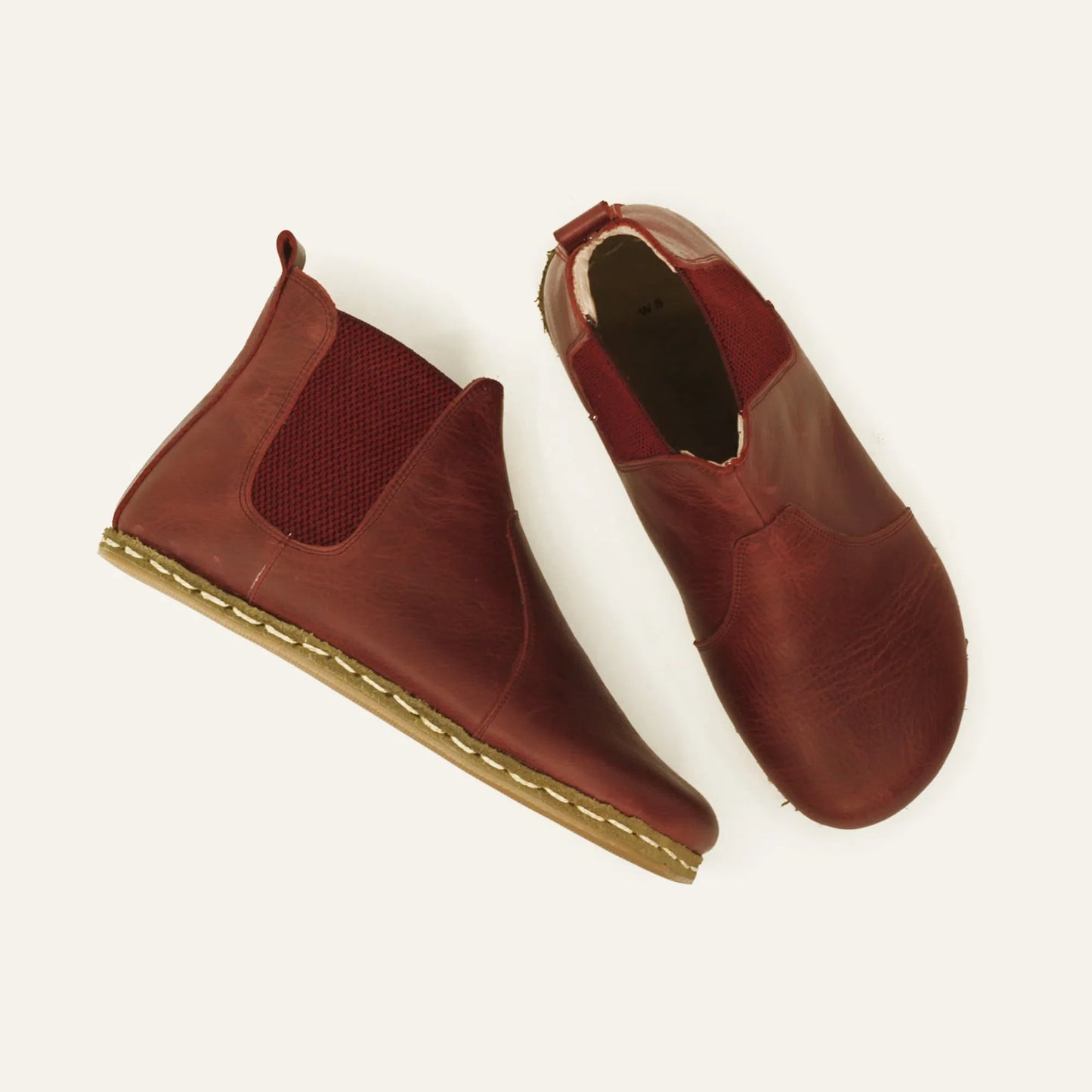 Chelsea Boots Handmade Burgundy Barefoot Women's