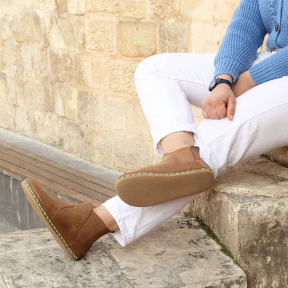 Chelsea Boots Handmade Matte Brown Barefoot Women's