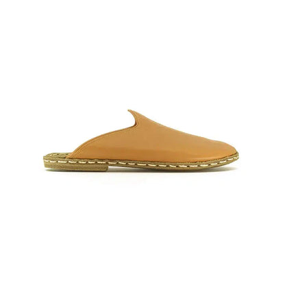 Closed Toe Leather Women's Slippers Matte Cocunat