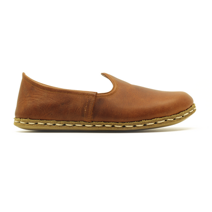 Crazy New Brown Barefoot Leather Shoes Flat for Women