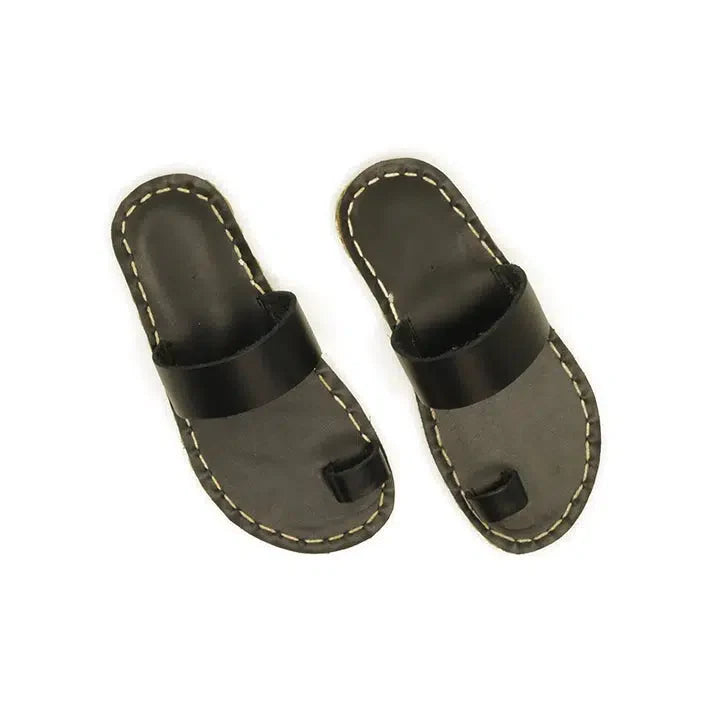 Handmade Barefoot All Genuine Leather Black Sandals