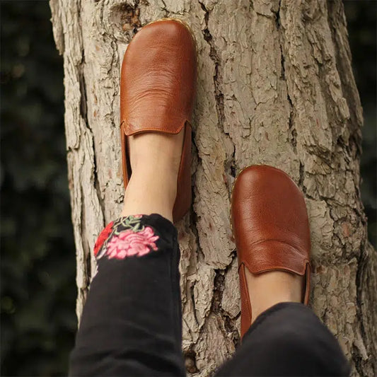 Handmade Women's Barefoot Shoes - Antique Brown