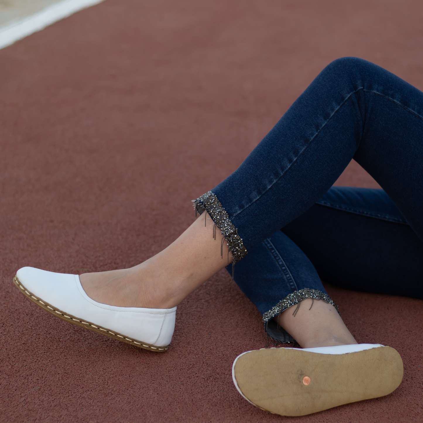 Handmade Barefoot Leather Shoes for Women in White